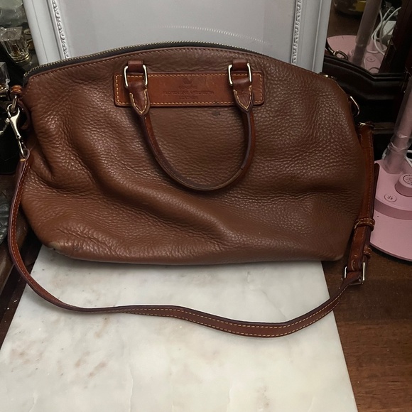 Dooney & Bourke Genuine Florentine Vacchetta Leather Purse Brown Crossbody - Picture 4 of 15